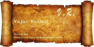 Vajsz Roland névjegykártya